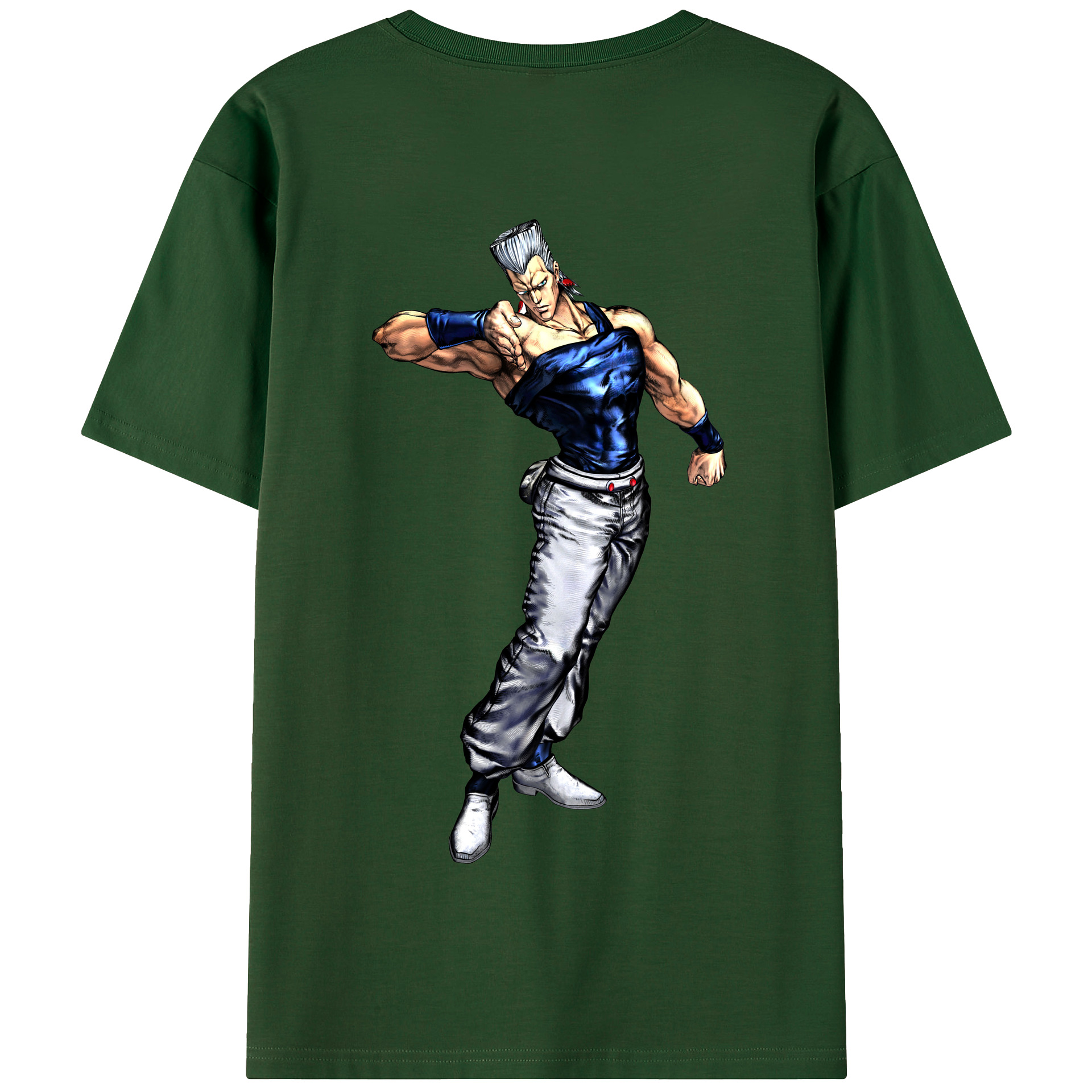 （画像用） ジョジョの奇妙な冒険 ジャン＝ピエール?ポルナレフ JoJo's Bizarre Adventure Jan Pierre Polnareff 綿100％半袖Tシャツ（背面プリント）